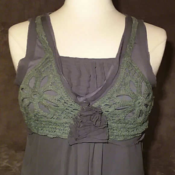 Monoreno Boho Crocheted Knit Tunic Dress - Picture 3 of 4